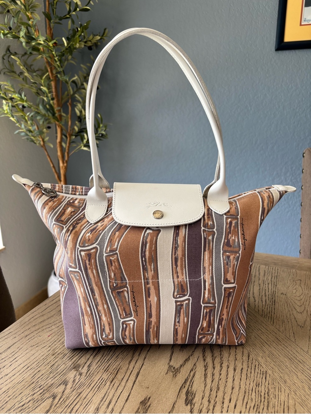 Longchamp Le Pliage Bamboo Print Tote-NWOT